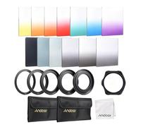 Andoer, kit da 13 filtri gradienti colorati, per Cokin P Series, con portafiltro e anello adattatore (52 mm/58 mm/62 mm/67 mm/72 mm), custodia, panno di pulizia