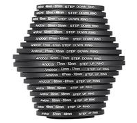 Andoer® Kit di 18 filtri per lenti Step Up/Step Down da 37 49 52 55 58 62 67 72 77 82 mm in metallo