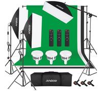 Andoer Kit di illuminazione per scatole morbide, kit di illuminazione per | attrezzatura dello studio della foto di alta luminosità di temperatura di colore della Bi 85W per la video registrazione