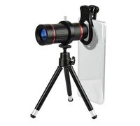 Andoer Kit di lenti teleobiettivo per telefono 18X con mini treppiede, clip di montaggio, panno di pulizia per escursionismo, campeggio, osservazione della fauna selvatica, giochi sportivi sulla luna