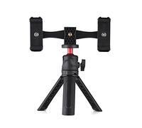 Andoer Kit video multifunzionale per smartphone, include supporto universale per treppiede per telefono con doppio supporto per telefono, 4 supporti per scarpe fredde + treppiede da tavolo per Vlog