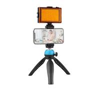 Andoer Kit video portatile per smartphone Impianto video per telefono con luce di riempimento a LED 5500K / 3200K + Supporto per telefono regolabile + Mini treppiede a sfera da tavolo