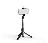 Andoer Lega di alluminio Wireless BT Telecomando Selfie Stick Supporto treppiede Portatile Multifunzionale con luce di Riempimento per Selfie Group Photo Live Stream Video Presa