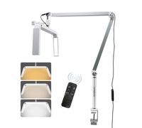 Andoer - Luce cosmetica a LED, 36 W, luce per videogiochi, dimmerabile, 3200 K-5600 K, luce a mezzaluna pieghevole con morsetto a C, supporto da scrivania, treppiedi per trucco, tecnica delle ciglia