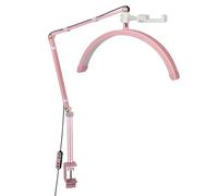 Andoer Luce LED per video, mezzaluna luce piena 3000K-6000K dimmerabile con morsetto a C, supporto da tavolo per salone di bellezza, trucco, live streaming, lampada da comodino