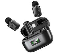 Andoer Microfono Lavalier Wireless Riduzione del Rumore AI Microfono da Bavero con di Voce AI per la Registrazione Video (Nera)