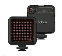 Andoer Mini IR Night Vision Luce Fotografia a infrarossi Luce per Videocamera Videocamera Batteria ricaricabile incorporata con 3 Cold Shoe Mount per registrazione video Vlog