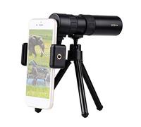 Andoer Mini telescopio monoculare BAK4 10X-300X, resistente all'acqua, con supporto per telefono, mini treppiede, borsa per il trasporto per osservare paesaggi, uccelli, fauna selvatica, concerti,