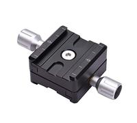 Andoer Morsetto a doppia piastra a sgancio rapido da 50 mm Morsetto QR in alluminio con foro per vite da 1/4 di pollice per testa a sfera del treppiede della fotocamera