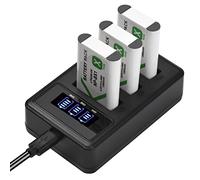 Andoer NP-BX1 - Caricatore 3 scomparti con indicatori LED + 3 batterie NP-BX1 3,6 V 1350 mAh con cavo di ricarica USB per Sony DSC-RX100/DSC-RX100 II/DSC-RX100M II/DSC-RX100 III/DSC-RX100 IV/DSC-RX100