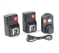 Andoer PT-04GY 4 Canali Senza Fili a Distanza Speedlite Flash Trigger Universale 1 Trasmettitore e 2 Ricevitori per Canon Nikon Pentax Olympus