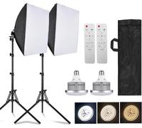Andoer Set di luci fotografiche da studio, set di illuminazione soft box