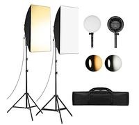 Andoer Softbox kit, LED Video Luce con Softbox Lightbox 20 x 28 pollici, Lampadina LED Dimmerabile 45 W 2 Temperature di Colore, per Ritratti in Studio, Fotografia Prodotti, Foto di Moda, Video, ecc