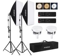 Andoer Studio Fotografia Kit luce Softbox Set di illuminazione con 85W 2800K-5700K Luce LED a temperatura bicolore * 2 + 50x70cm Softb