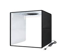 Andoer Studio fotografico LED portatile 40 cm, tenda leggera pieghevole con 144 perline, temperatura regolabile 3200K-6500K, 6 sfondi colorati