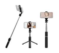 Andoer Supporto per treppiede estensibile portatile BT Wireless BT Selfie Stick multifunzionale con 103 cm max. Lunghezza telecomando per riprese video Vlog Foto di gruppo Selfie Live Stream