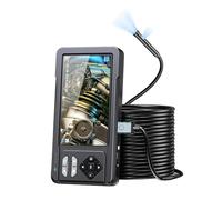 Andoer Telecamera endoscopio con luce, schermo IPS da 5 pollici, cavo rigido da 16,4 m, obiettivo impermeabile da 8 mm, zoom 1X-3X, foto e video, batteria da 2500 mAh, IP67, Split Screen