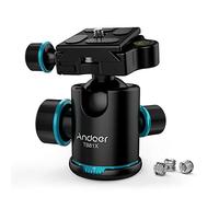 Andoer Testa a Sfera per Treppiede, Testa Treppiede Girevole a 360° con Piastra a Sgancio Rapido Viti 1/4" per Ttreppiede, Monopiede, Fotocamere DSLR, Carico max 8k