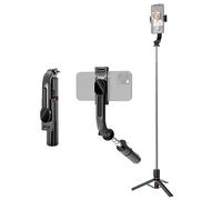 Andoer Treppiede da tavolo multifunzione da 115,6 cm con asta telescopica a 6 sezioni con clip per telefono, doppia luce di riempimento staccabile e telecomando, compatibile con Android 4.4/iOS 5.0