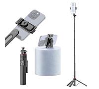 Andoer Treppiede estensibile per selfie per telefono Lunghezza massima 131 cm con vite da 1/4 di pollice Clip per telefono staccabile Otturatore remoto Treppiede per Vlog Selfie Live Streaming Foto di
