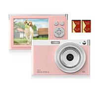 Andoer Videocamera Digitale Compatta 4K Videocamera 50MP Schermo IPS da 2,88 Pollici Messa a Fuoco Automatica Zoom 16X Anti-vibrazione Viso Detact Cattura Sorriso Flash Incorporato