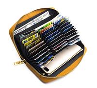 ANDOILT Portafogli da Donna Uomo in vera Pelle Porta Carte di Blocco RFID di Grande Capacità Porta Carte di Credito Denaro Marrone