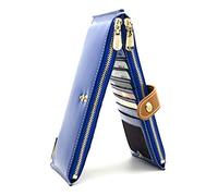 ANDOILT Portafoglio portacarte donna in vera pelle con blocco RFID, Blu