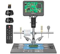 Andonstar AD246S-M Plus 7'' HDMI Microscopio Digitale per Riparazione Elettronica, 2000x 3 Lenti 2160P UHD Video Record, Stazione di Saldatura Con Mani Aiutanti, per Monete