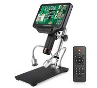 Andonstar AD407 - Microscopio digitale per saldatura HDMI 3D con schermo LCD regolabile da 7 pollici, risoluzione 4MP UHD, microscopio video USB per riparazione di telefoni, SMT SMD, fai da te