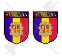 ANDORRA Andorran La Vella Scudo 75mm Vinile Adesivo X2