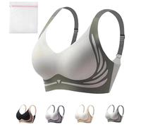 Andoveagain Super Gather Bra, Breathable Wireless Anti Sagging Support Bras, Comfortable Powerful Push Up Seamless Bra, verde, M