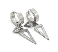 ANDPAI Orecchini pendenti a cerchio in acciaio inossidabile 316L a triangolo punk piccoli neri Kpop geometria Huggie orecchini a cerchio per uomini donne ragazzo dichiarazione gioielli personalizzati