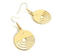 ANDPAI Orecchini pendenti da donna in stile bohémien, con motivo tribale a spirale, realizzati a mano, stile vintage, color oro e argento, Metallo