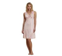 ANDRA Lingerie Sottoveste Donna con Scollo a V e Pizzo Elegante, Spalline Larghe, Anti-Piega, Comfort e vestibilità Classica(Rosa Antico,5)
