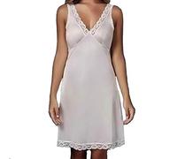 ANDRA Sottoveste Classica Ricamata Lunga Donna, XXL, Nylon/Lace, Seta, Lunghezza al Pavimento