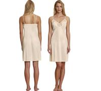 ANDRA Sottoveste Spallina Sottile Ricamata in Raso (IT, Testo, 3XL, Regular, Regular, chmpagne/Beige)