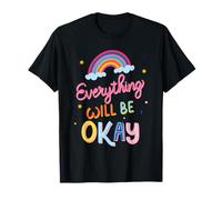 Andrà tutto bene Lettering Style Rainbow Maglietta