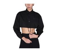 Andrea Adamo - Camicia Corta con Collo a Punta - - Blouses & Shirts - Donna - Nero - M