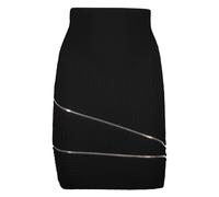 Andrea Adamo - Gonna Mini a Coste con Zip - - Skirts - Donna - Nero - XS