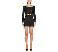 Andrea Adamo - Ribbed Knit Mini Dress - - Dresses - Donna - Nero - S