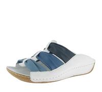 Andrea Conti Damen Pantolette, Mocassino Basso Donna, Bianco Blu Multi, 37 EU