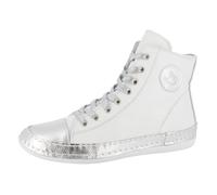 Andrea Conti Sneaker Alte da Donna, Scarpe da Ginnastica, Bianco Argento, 40 EU