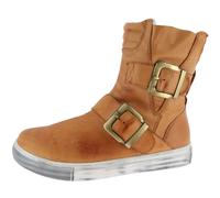 Andrea Conti Stivaletti Donna Biker Piatto In Pelle Con Fibbia 0344630