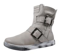 Andrea Conti Stivaletti Donna Biker Piatto In Pelle Con Fibbia 0344630