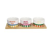 ANDREA FONTEBASSO SET 3 COPPETTE 200 ML SU VASSOIO - VIVA L'ITALIA