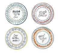 Andrea Fontebasso Set 4 Piatti Pizza Ø33 cm in porcellana - Linea Cinzia (Cuore)