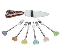 ANDREA FONTEBASSO SET 7 PEZZI FORCHETTE DOLCE E PALA TORTA - CUPCAKES CHARLOTTE