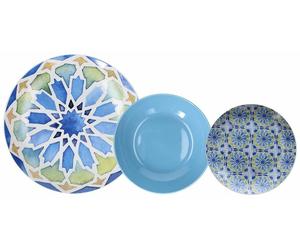 Andrea Fontebasso Tognana Servizio Tavola 18 Pezzi Moon Mandala Porcellana Azzur