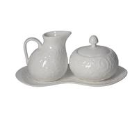 Andrea Fontebasso TOGNANA SET LATTIERA, ZUCCHERIERA E VASSOIO NEW BONE CHINA BIANCO LINEA ETOILE