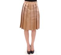 Andrea Incontri Brown Silk Solid Mini Pleated Skirt - IT42|M